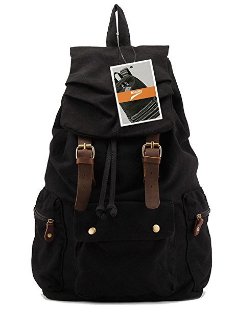 Leaper Causal Lightweight Canvas Laptop Bag Shoulder Bag School Backpack