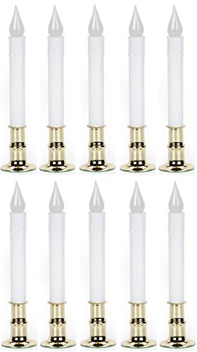 Darice 6204-02WW Battery Operated Warm White 8-1/2" LED Window Candle w/ Timer - Quantity 10
