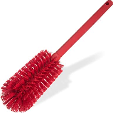 Carlisle 40001C05 Commercial Bottle Brush, Polyester Bristles, 16" Length, Red