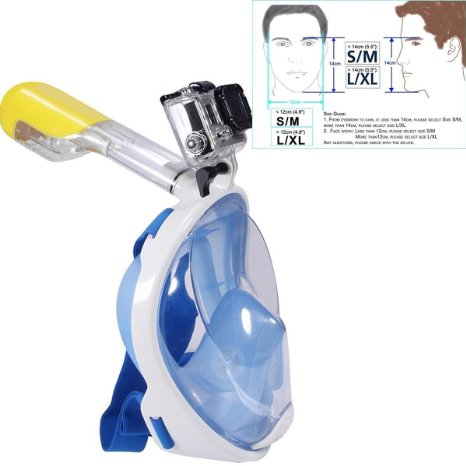 Ranphy Snorkel Mask for Adults and Youth. Full Face Free Breathing Design. Best Snorkeling Experience with Anti-fog and Anti-leak Technology. Prevent Gag Reflex with Tubeless Design.