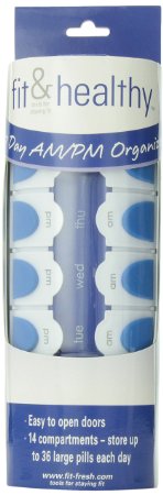 Fit & Healthy 7 Day AM/PM Vitamin Pillbox and Organizer