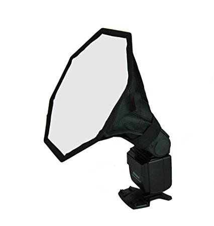 Promotion sale !! Studio-98 LOP 7 inch (18 cm, 7") Collapsible Foldable Octagon Softbox Light Modifier to Diffuse Harsh Flash, Get Catchlights for On - Camera / Off - Camera DSLR Flash gun Nikon Speedlight, Canon Speedlite, for SB-600, SB-700, SB-800, SB-900, SB-910, 600EX, 320EX, 380EX, 430EX, 550EX, 580EX, Vivita Flash, Sunpack, Nissin, Sigma, Sony, Pentax, Olympus, Yongnuo Flash. Foldable Mini Small Little Soft Box with a Zippered Bag