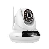 Creaker C366 HD Monitor Upgraded Wireless Wifi Indoor Security Surveillance IP Camera Video BabyPet Monitor PlugPlay P2P WPS IR-Cut Cloud Camera PanTilt with 2 Way Audio and Night VisionWhite