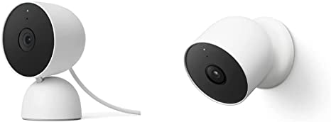 Google Nest Security Cam (Wired) - 2nd Generation - Snow with Google Nest Cam Outdoor or Indoor, Battery - 2nd Generation - 1 Pack