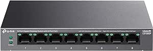 TP-Link LS108GP | 8 Port PoE Gigabit Ethernet Switch | 8 PoE  Port @ 62W | Plug & Play | Extend Mode | PoE Auto Recovery | Desktop/Wall Mount | Silent Operation