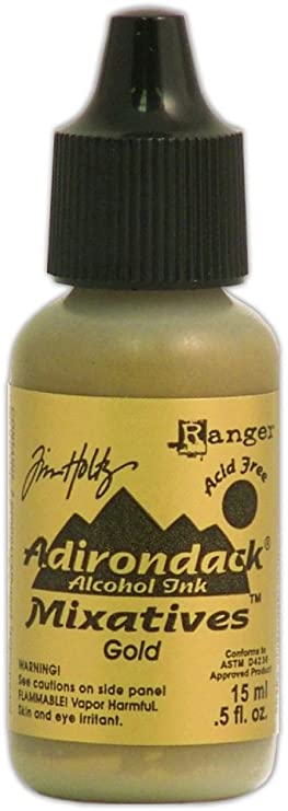 Ranger Ink Tim Holtz Adirondack Alcohol Ink Mixative Singles: Metallic Gold