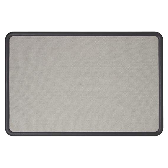 Quartet Contour Fabric Bulletin Board, 4' x 3', Gray Frame, Gray Fabric (7694G)