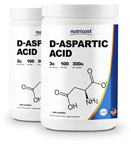 Nutricost D-Aspartic Acid (DAA) Powder (2 Pack) - Pure D Aspartic Acid 300G