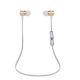 SUFUM Bluetooth Headphones Wireless In-ear Earbuds Earphones with Mic Gold