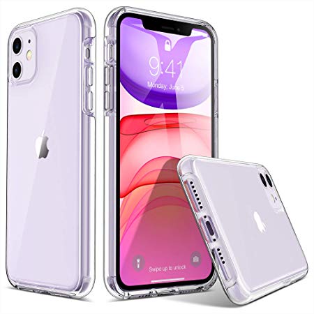 ULAK iPhone 11 Case, Ultra Clear Hybrid Protective Case Slim Fit Transparent Anti-Scratch Shock Absorption TPU Bumper Cover Designed Phone Case for iPhone 11 6.1'' (2019), HD Clear