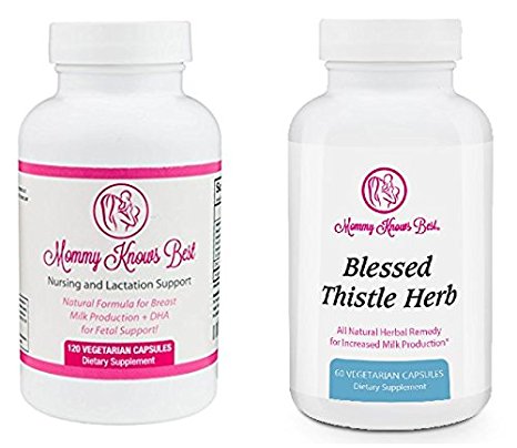 Lactation Supplement for Increased Breast Milk Supply with Fenugreek Extract, Blessed Thistle, Fennel Seed, and DHA - Veggie Capsules (FREE Blessed Thistle Caps   Lactation Pills)