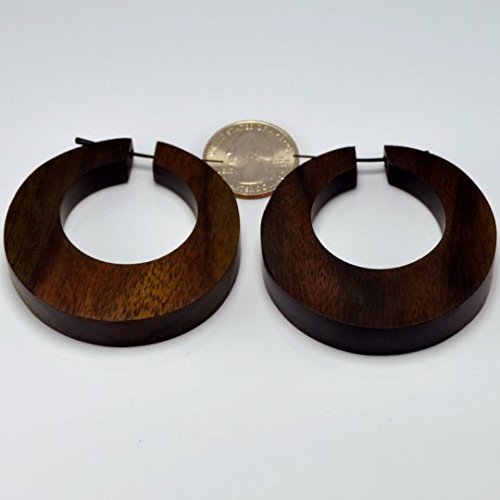 Dahni Hoops Large – Stirrup Post Earrings - Sono Wood