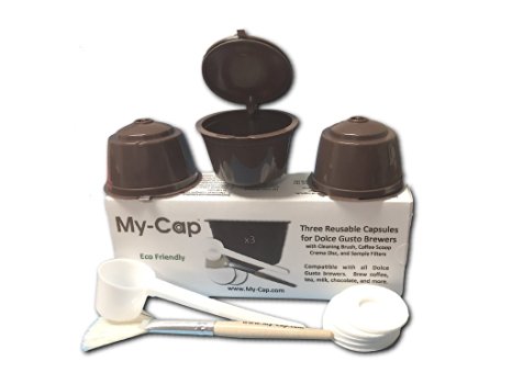 My-Cap's 3 Reusable/Refillable Capsules for Nescafé® Dolce Gusto ® Brewers | Compatible with Mini Me, Genio, Piccolo, Esperta and Circolo ...