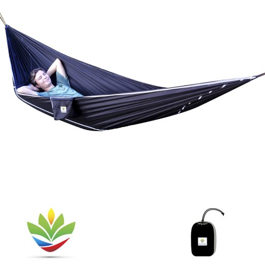 Hammock Bliss Sky Bed - Hangs Like A Hammock But Sleeps Like A Bed - Unique Patent Pending Asymmetrical Design Allows For An Amazingly Flat and Comfortable Sleeping Space - 100" Of 6mm Climbing Rope Included Per Side