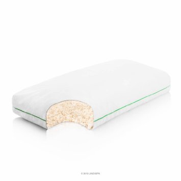 LINENSPA Shredded Talalay Latex Pillow with 100 Cotton Percale Cover - King Size