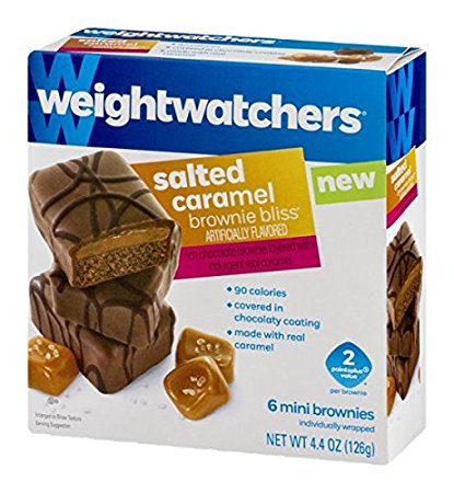 Weight Watchers Brownie Bliss Mini Brownies Salted Caramel (3 boxes, 6 count each)