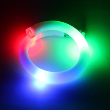 LED Bracelet - Glowing Lights Red Green Blue Light Up Rave Party Anklet RGB Strobe Flashing
