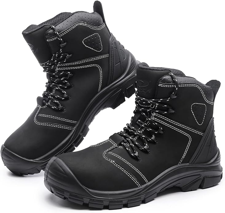 DRKA Steel Toe Work Boots for Men,Water Resistant Safety Boots