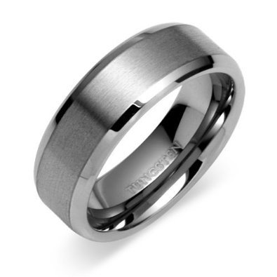 8MM Tungsten Carbide Men's Wedding Band Ring in Comfort Fit and Matte Finish Sizes 5 to 16