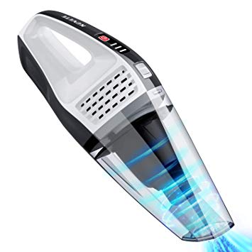 NOVETE Handheld Vacuums Cordless, Upgraded Detachable Battery Tech 7KPa 100W Power Suction Hand Car Vac, 14.8V Up to 30 Mins Wet Dry Use with LED Battery Indicator, Lightweight & Portable (Dark Grey)