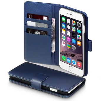 iPhone 6S Plus Case Terrapin GENUINE LEATHER iPhone 6S Plus Case Executive Blue Premium Wallet Case with Card Slots and Bill Compartment Case for iPhone 6 Plus  6S Plus - Blue