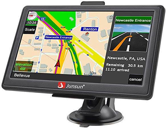 Car GPS,7-Inch Touch Screen GPS Navigation for Car,Real Voice Direction GPS Navigation System Built-in Lifetime Maps(2019)