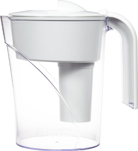 Brita 6 Cup Classic BPA Free Water Pitcher with 1 Filter, White
