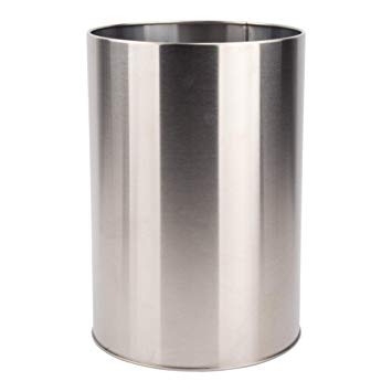 Small 2-Gallon Ashton Waste Basket by LDR | Versatile And Durable, Compact Design, Brushed Nickel Finish