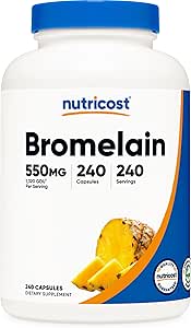 Nutricost Bromelain Capsules (240 Capsules) - 550 MG Per Serving, Vegan, Non-GMO, GMP Compliant