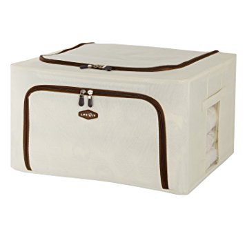 Lifewit Storage Bins with Metal Wire Frames, Foldable Storage Box Basket with Window Zipper,Handles