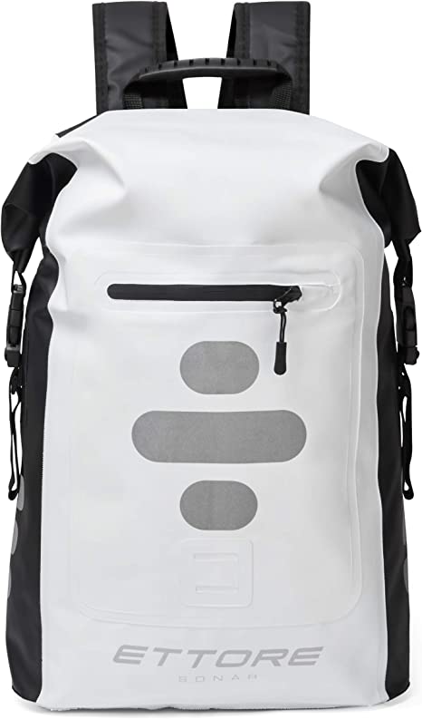 Ettore Cycling Rucksack 100% Waterproof Dry Bag - Black/White - Sonar