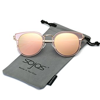 SojoS Round Vintage Mirror Lenses UV Protection Polarized Unisex Sunglasses SJ1057