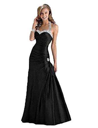 OYISHA Women's Taffeta Halter Mermaid Prom Dress Long Evening Party Gown DH4