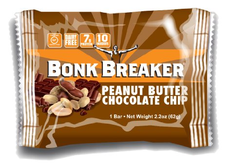 Bonk Breaker Energy Bar, Peanut Butter & Chocolate Chip, 2.2 Ounce, 12 Count