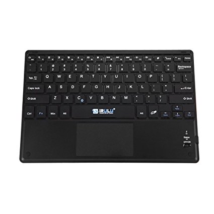 iRULU Universal Ultra-Slim Bluetooth Keyboard with Touchpad for All Android and Windows Tablets, Laptop Computers, Smartphones and Other Mobile Devices(10.1 Inch, Black)