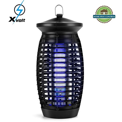 Bug Zapper,Electric Fly Trap Indoor Mosquito Zapper,500sq.ft.Coverage Fly Zapper Mosquito Trap Insect Killer with 120V UV Light Bulb,for Home Kitchen Office,Restaurant(Black)