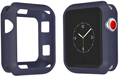 top4cus Environmental Soft Flexible TPU Anti-Scratch Lightweight Protective Iwatch Case Compatible Apple Watch Series 5 Series 4 Series 3 Series 2 Series 1 Matte Style (Midnight Blue, 42mm)