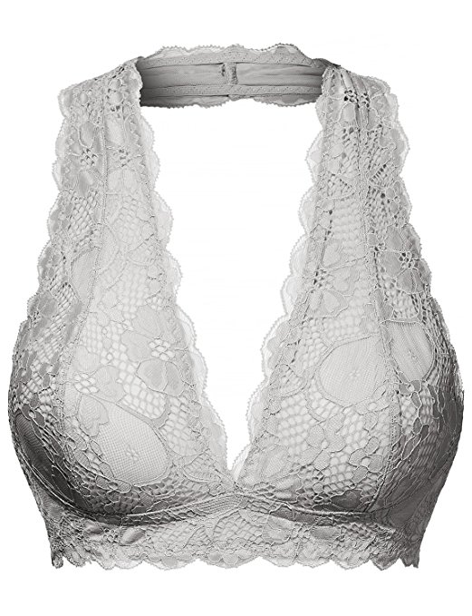 LE3NO Womens Lace Crop Top Bralette with Stretch