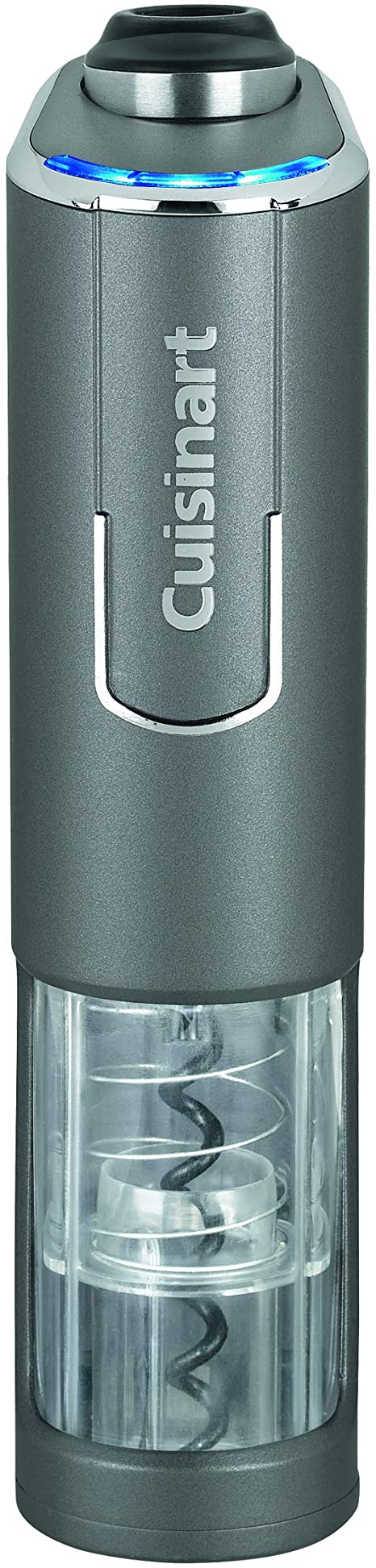 Cuisinart RWO-100 EvolutionX Cordless 4-in-1 Rechargeable Wine Bottle Opener, 1.96"(L) x 3.5"(W) x 8.14"(H), Gray/Black