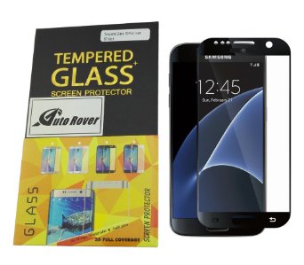 Auto Rover S7 screen protector - Samsung Galaxy S7 Tempered Glass - High Definition - Full 100% Coverage(Black)