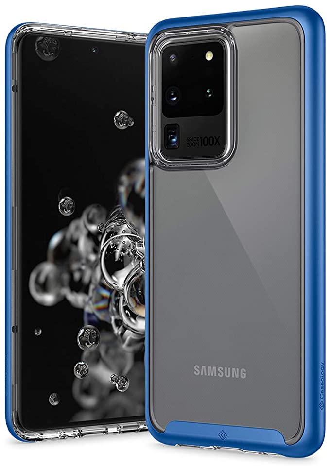 Caseology Skyfall Flex for Samsung Galaxy S20 Ultra Case (2020) - Clear and Flexible - Ocean Blue