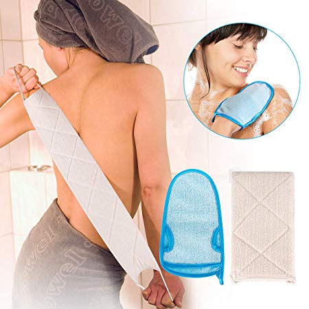 Exfoliating Gloves, Body Scrub Exfoliator mitts Loofah Back Exfoliator for Shower Bath Home spa - Dead Skin Cell Remover for Deep Cleansing