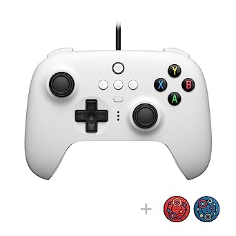 8Bitdo Ultimate Wired Controller with Customize Back Buttons and Turbo Function for PC Windows 10, Android, Steam Deck, Raspberry Pi and Switch (White)