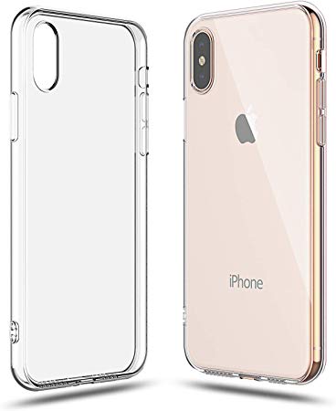 Shamo's iPhone Xs Case Clear Shock Absorption TPU Rubber Gel Soft Transparent (Clear)