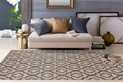 Moroccan Trellis Pattern Soft Cream 3'3" x 5' Area Rug