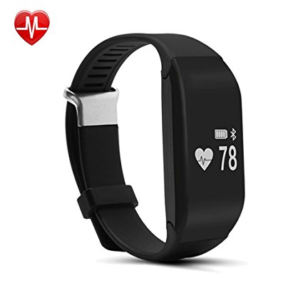 Willful Waterproof Bluetooth Heart Rate Monitor Wrist Fit Watch Fitness Tracker with Calories Step Counter Sleep Tracker Alarm Clock for iPhone Samsung IOS & Android Phones for Walking Running Black