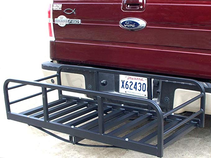 Premium USA Auto Truck SUV Hitch and Ride Black Cargo Carrier Rack Large Magnum