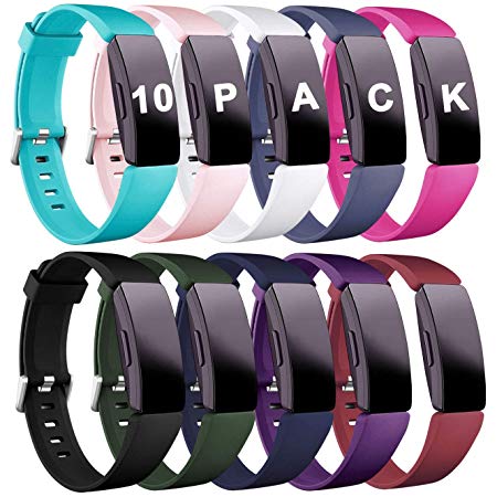 Zekapu Strap Compatible for Fitbit Inspire & Inspire HR & Fitbit Ace 2, Waterproof Soft Sport Strap Replacement Bands for Smartwatch Fitness Tracker, Large Small Women Men