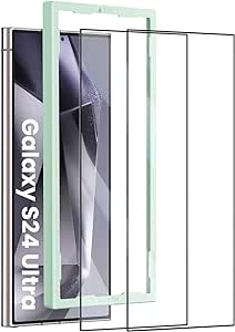 UGREEN 2 Pack Screen Protector for Samsung Galaxy S24 Ultra Curved HD Clear, 9H Hardness, Anti-scratch, Anti-fingerprint, Ultra Resistant, Tempered Glass Film with Easy-Installation Tool