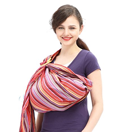 Mamaway Ring Sling Baby Carrier for Infants and Newborns,Rainbow Mocca
